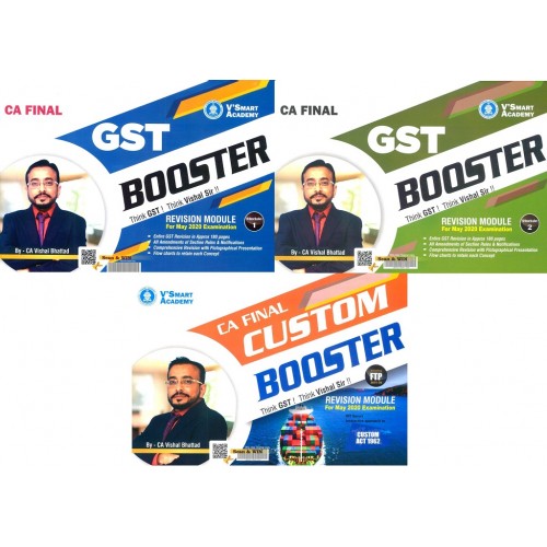 V'smart Academy's IDT Booster Book Set [GST + Custom] in 3 Modules for CA Final May 2020 Exam by CA. Vishal Bhattad